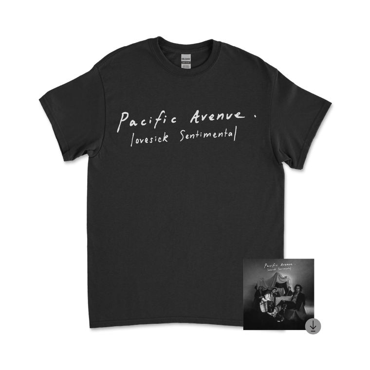Pacific Avenue / Lovesick Sentimental Black T-Shirt & Digital Download ***PRE-ORDER***