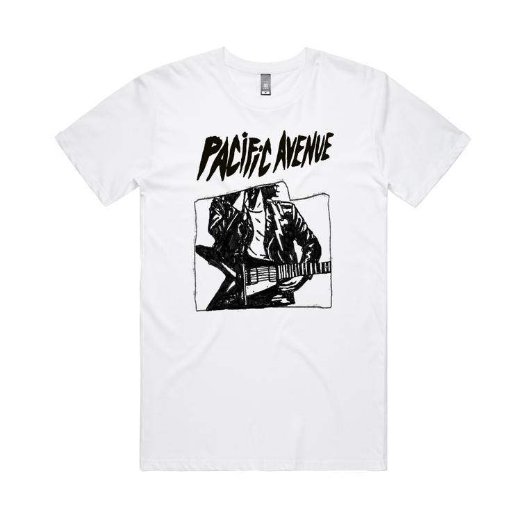 Pacific Avenue / Guitar White T-Shirt