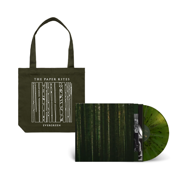 The Paper Kites / Evergreen LP Forest Green Splatter Vinyl & Tote Bundle