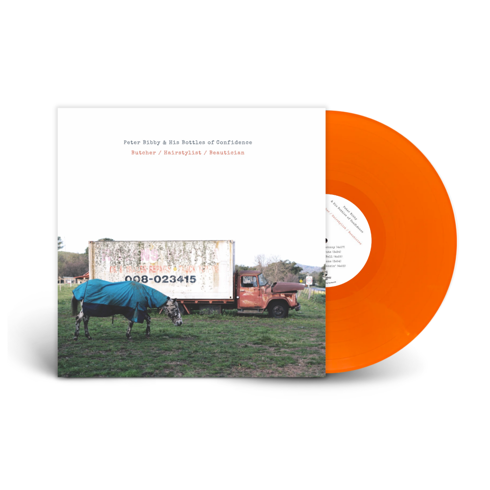 Peter Bibby / Butcher / Hairstylist / Beautician 10 Year Anniversary Edition 12" Orange Vinyl & White T-Shirt Bundle ***PRE ORDER***