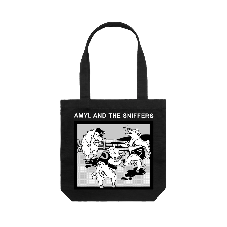 Pigs / Black Tote Bag