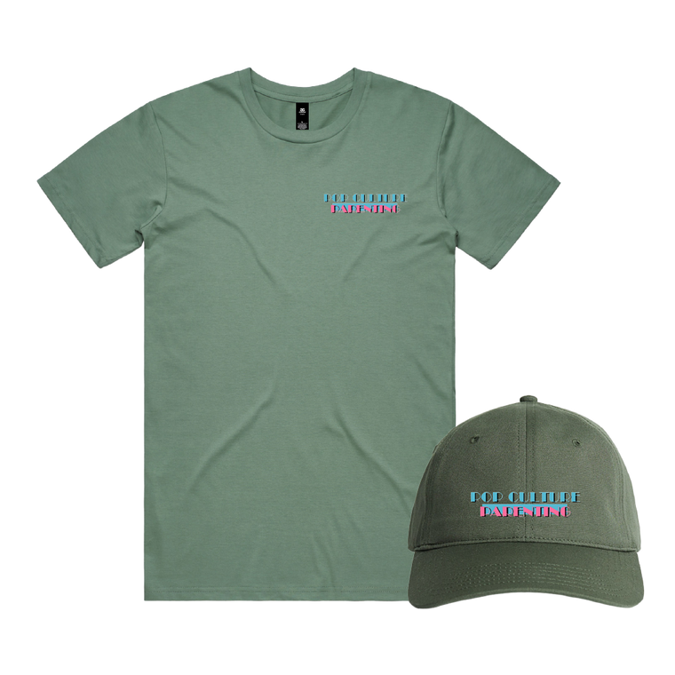 Pop Culture Parenting / Sage Tee & Green Cap ***PRE-ORDER***