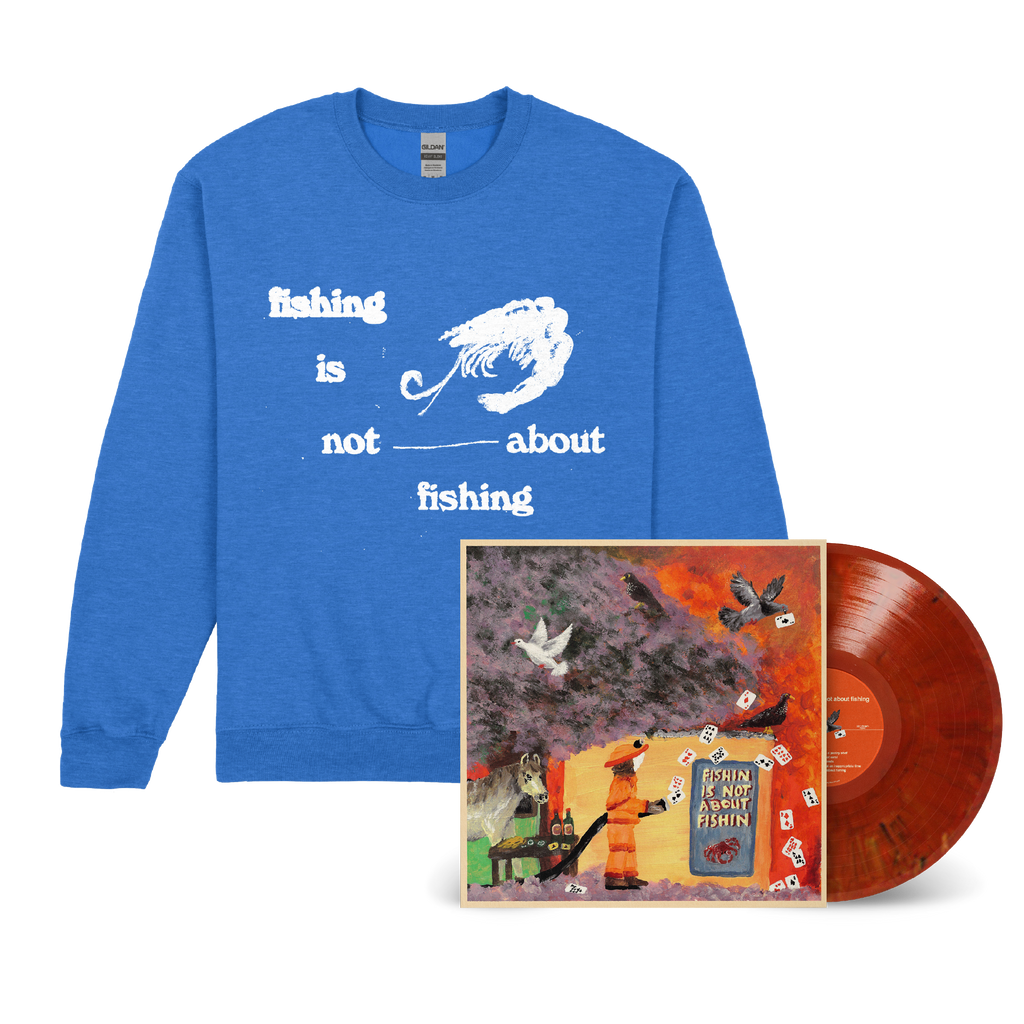 Ruby Gill / Fishing Is Not About Fishing LP Reddish Recycled Vinyl & Blue Crew Bundle ***PRE-ORDER***