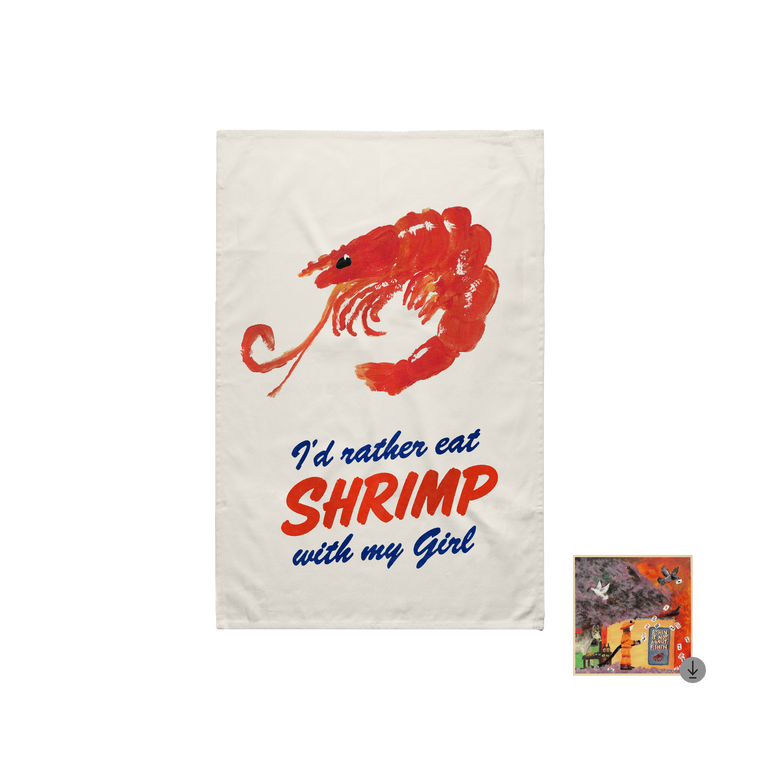 Ruby Gill / Shrimp Cream Tea Towel & Digital Download ***PRE-ORDER***