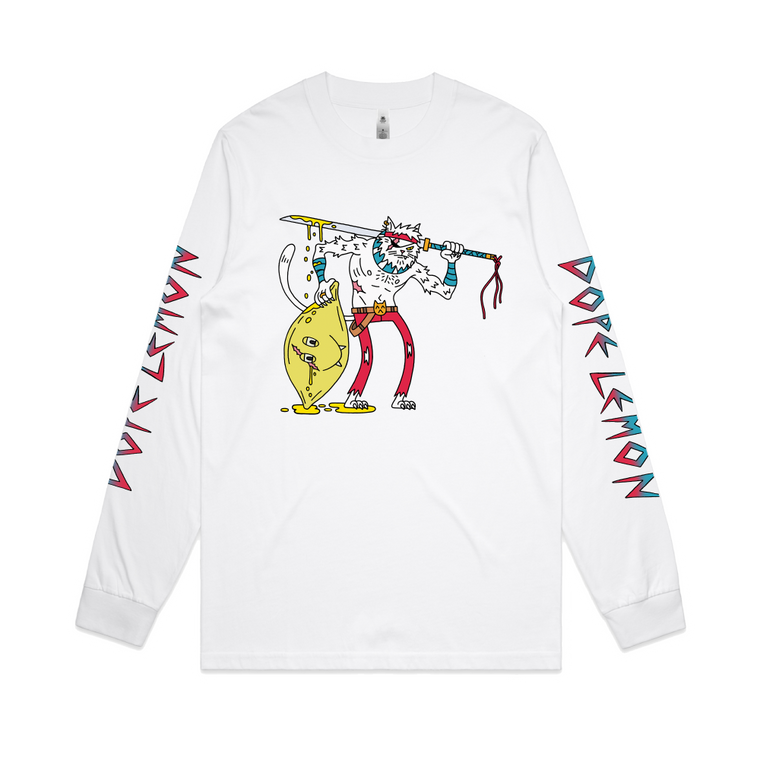 Dope Lemon / Sword Cat White Longsleeve