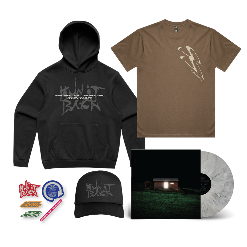 South Summit / RUN IT BACK LP, Brown Tee, Hood, Cap & Sticker Pack Bundle ***PRE-ORDER***