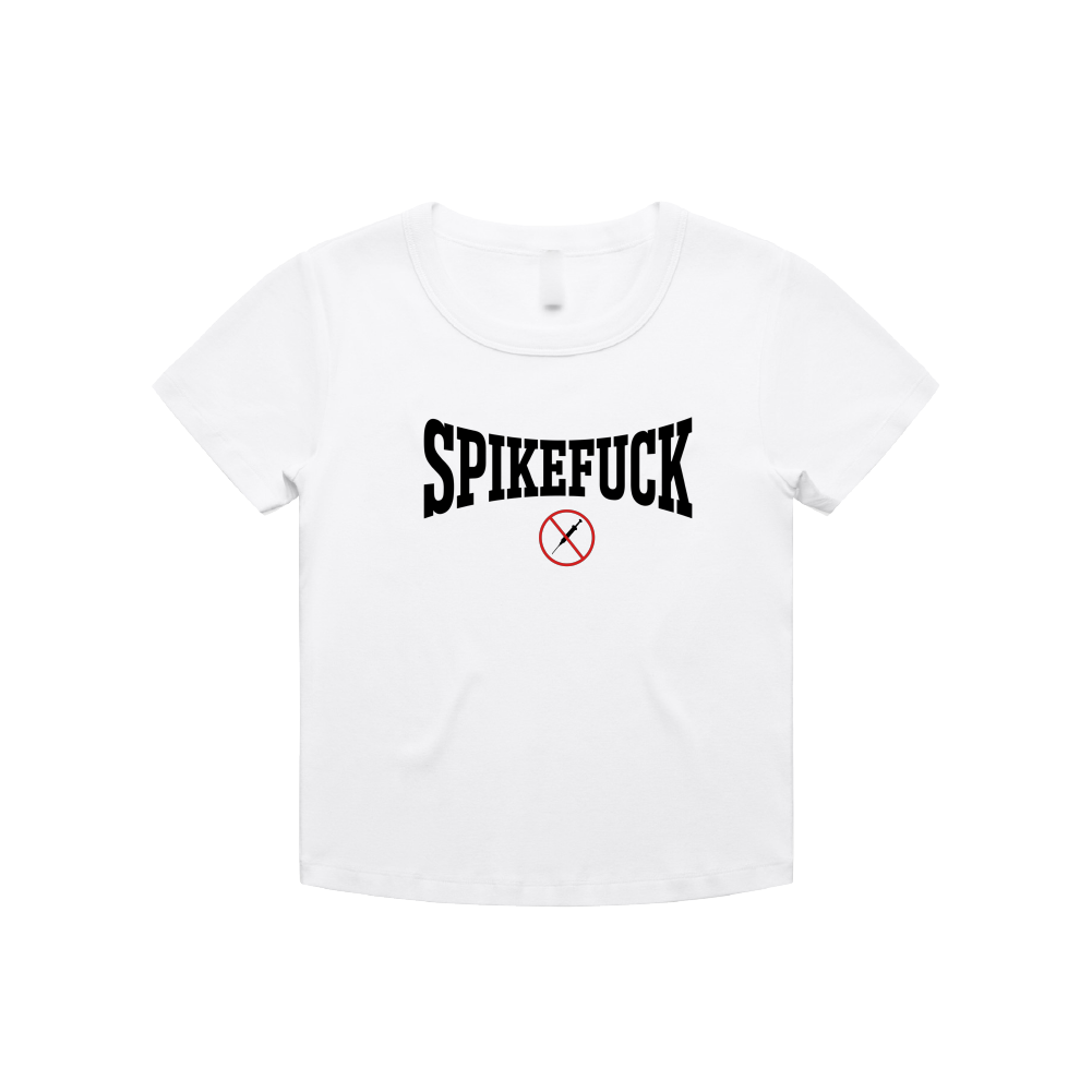 Spike Fuck / Fame At Last White Baby Tee