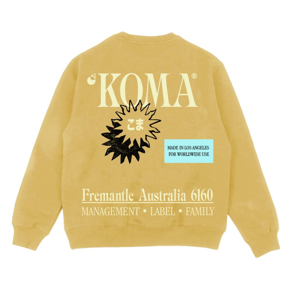 Spinning Top / Koma Dawg Mustard Crewneck