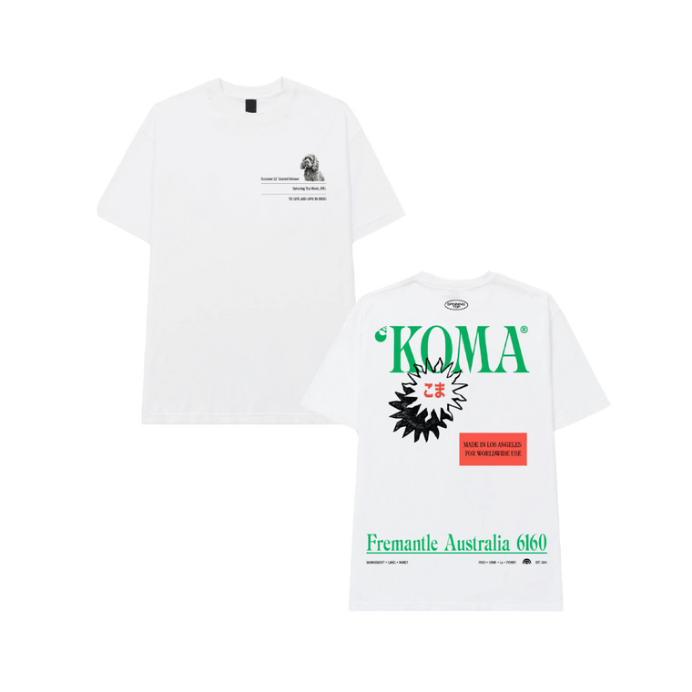 Spinning Top / Koma Dawg White T-Shirt