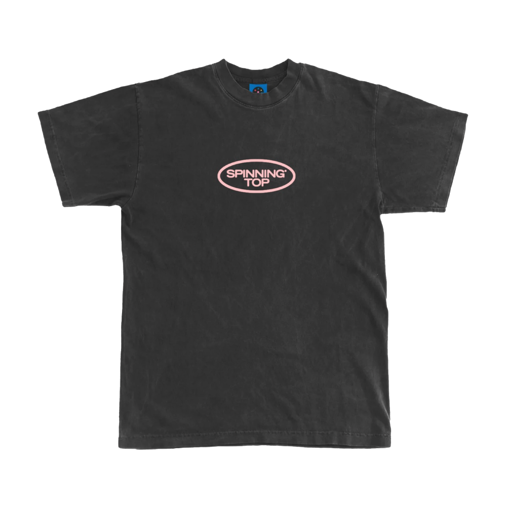 Spinning Top / Oval Faded Black T-Shirt