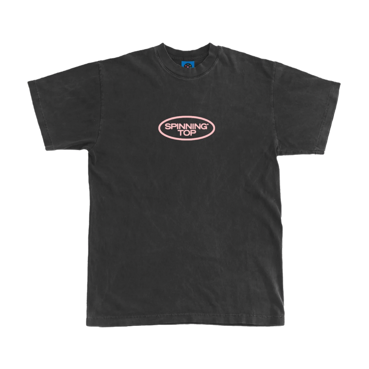 Spinning Top / Oval Faded Black T-Shirt