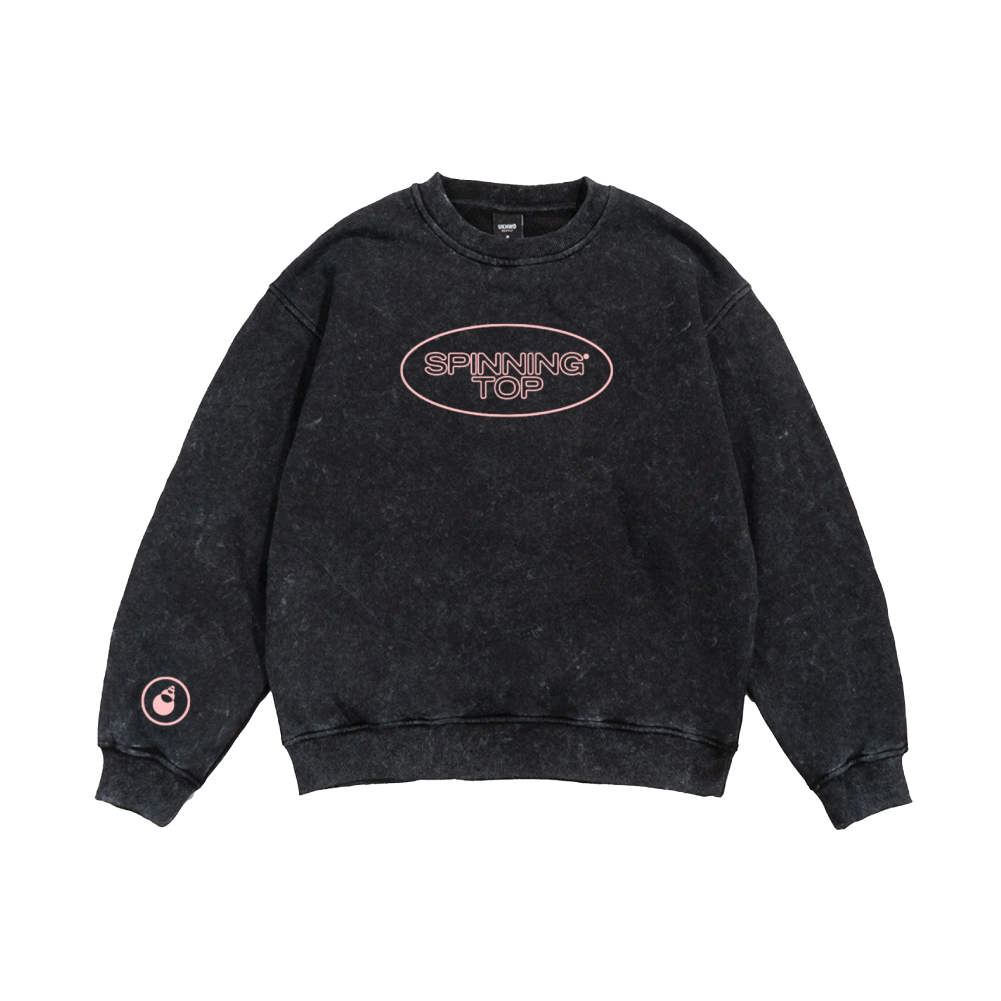 Spinning Top / Oval Acid Black Crewneck