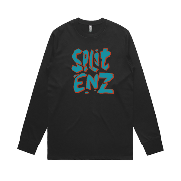 Split Merch Split Enz / Cracked Black Longsleeve – sound-merch.com.au