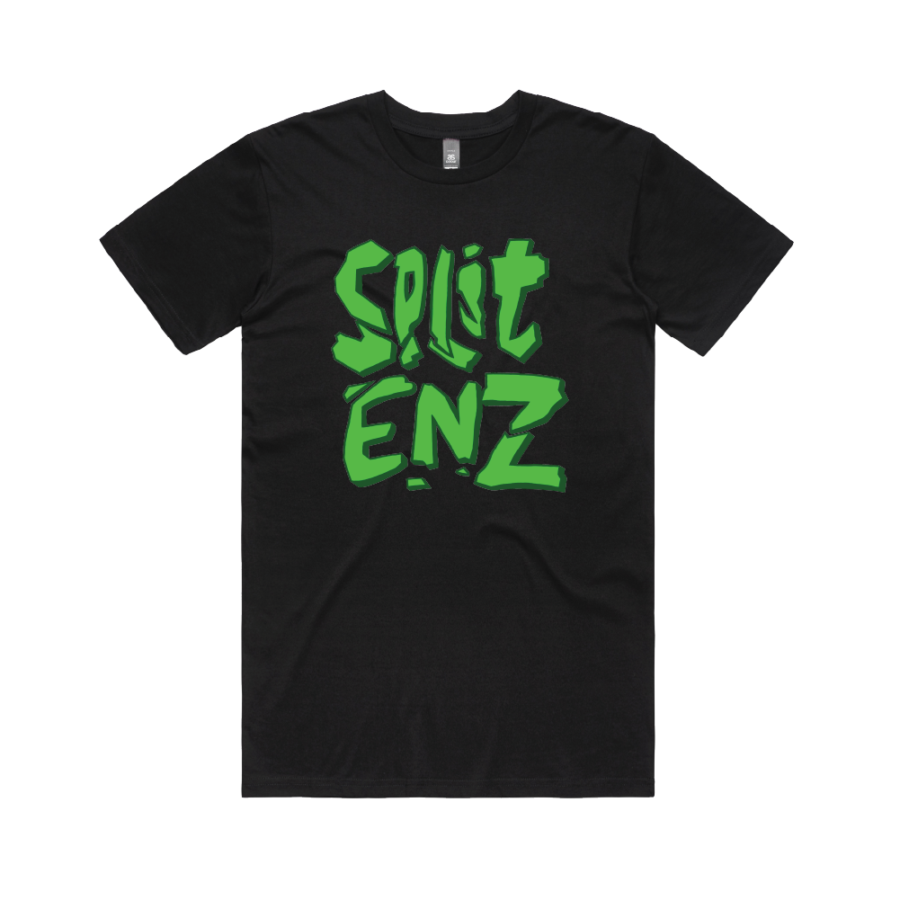 Split Enz / Cracked Black T-Shirt