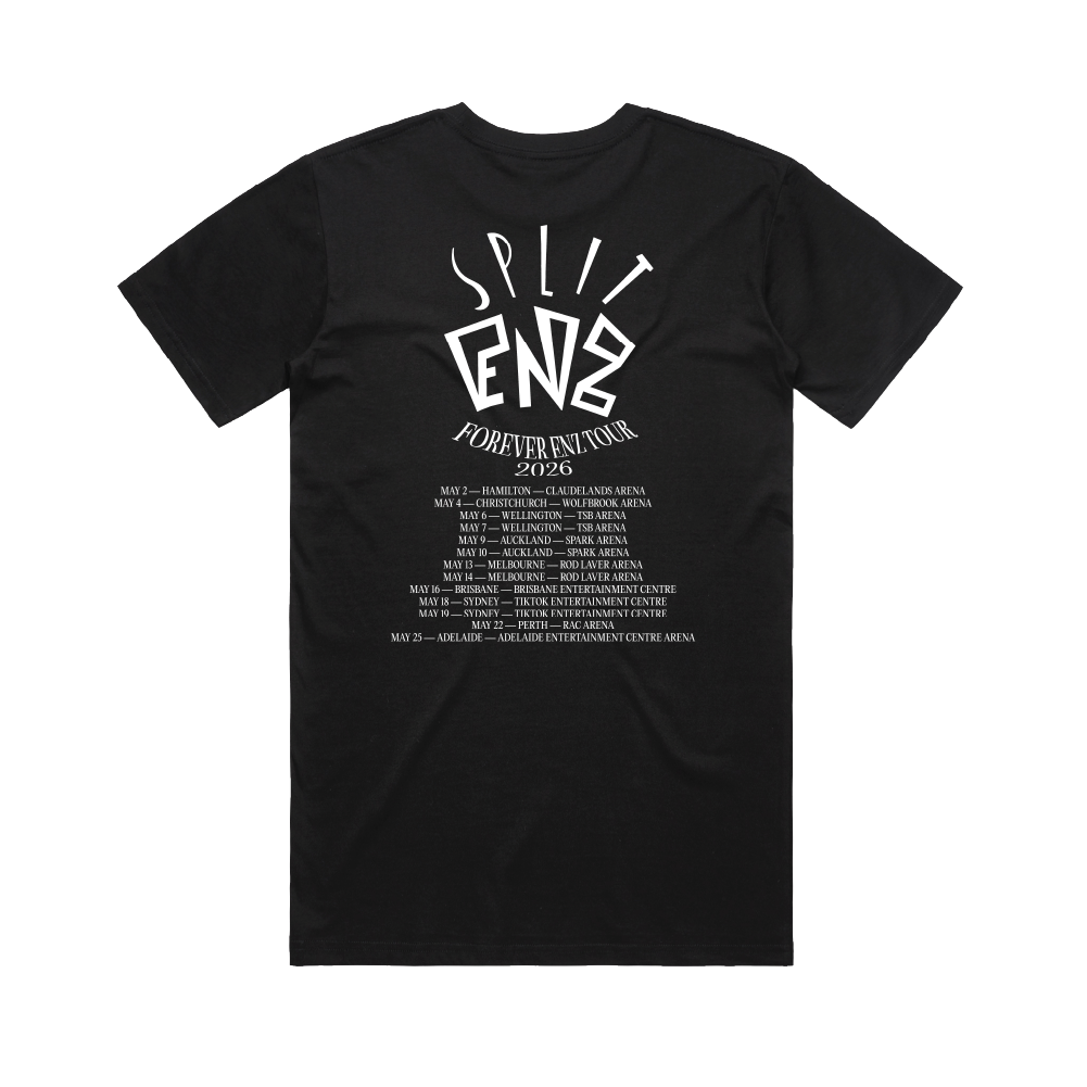Split Enz / Explosion Tour Dates Black T-Shirt ***PRE-ORDER***