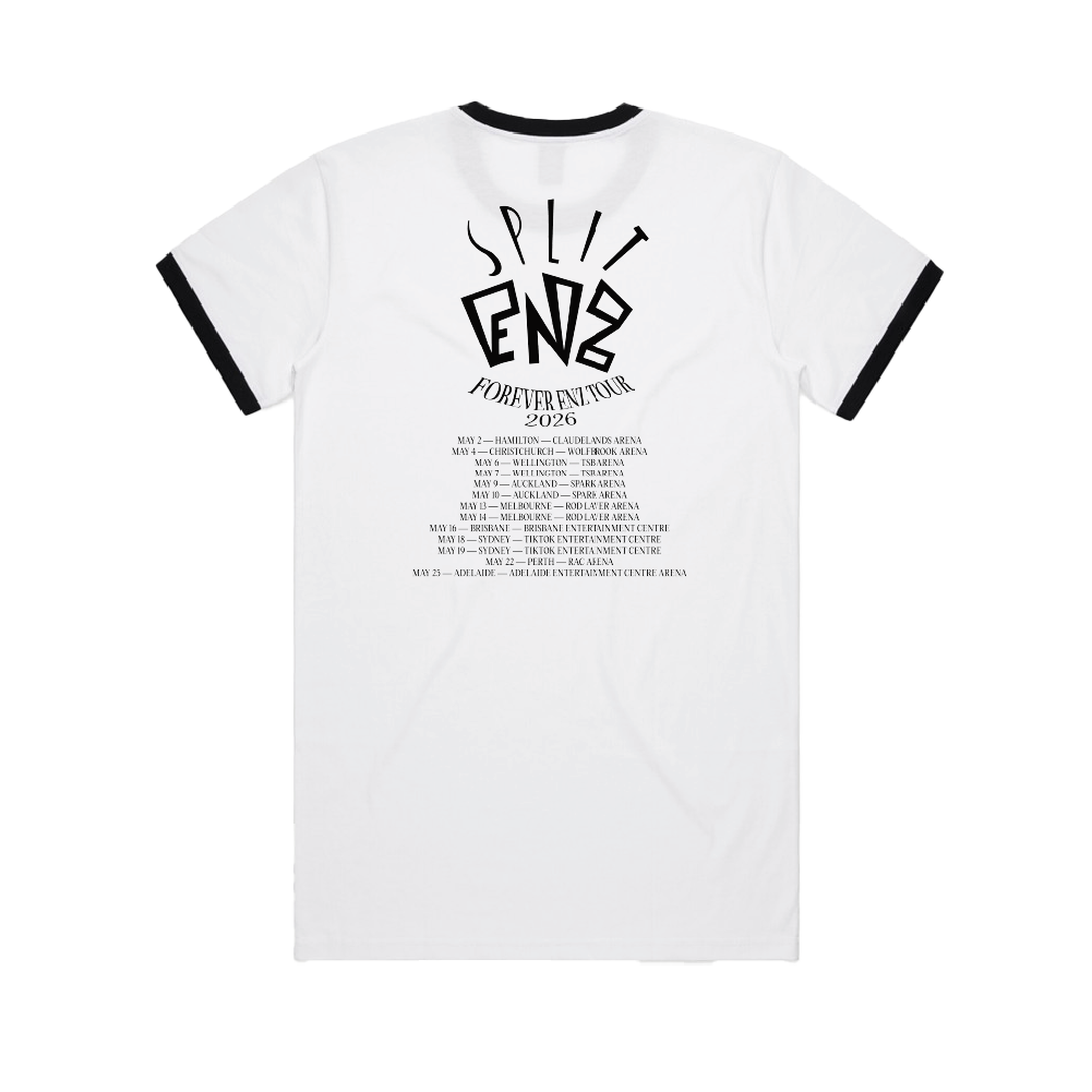 Split Enz / Explosion Tour Dates Ringer T-Shirt ***PRE-ORDER***