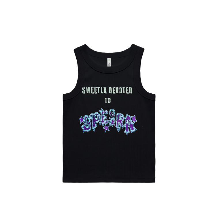 SPEIRA / Sweetly Devoted Black Rib Crop Tank