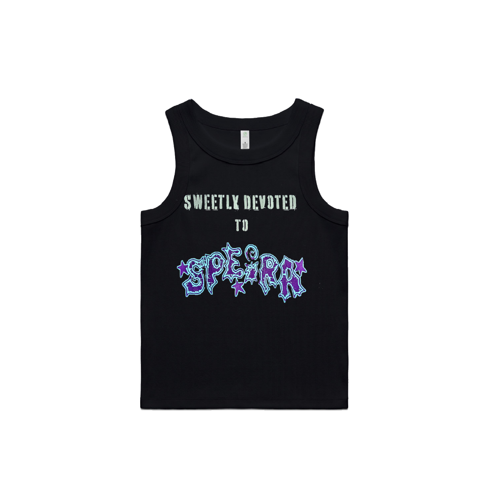SPEIRA / Sweetly Devoted Black Rib Crop Tank