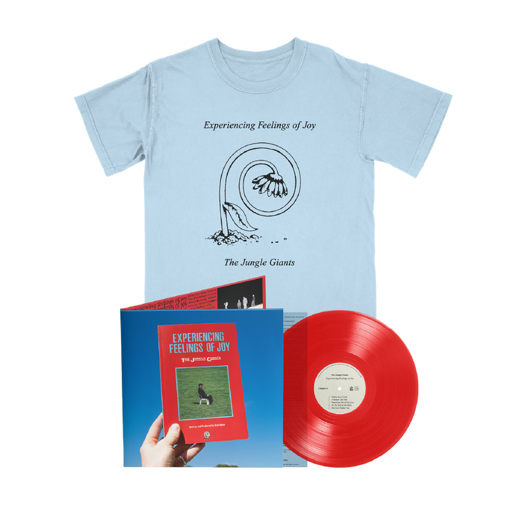 The Jungle Giants / Experiencing Feelings of Joy LP Transparent Red Vinyl & Blue T-Shirt