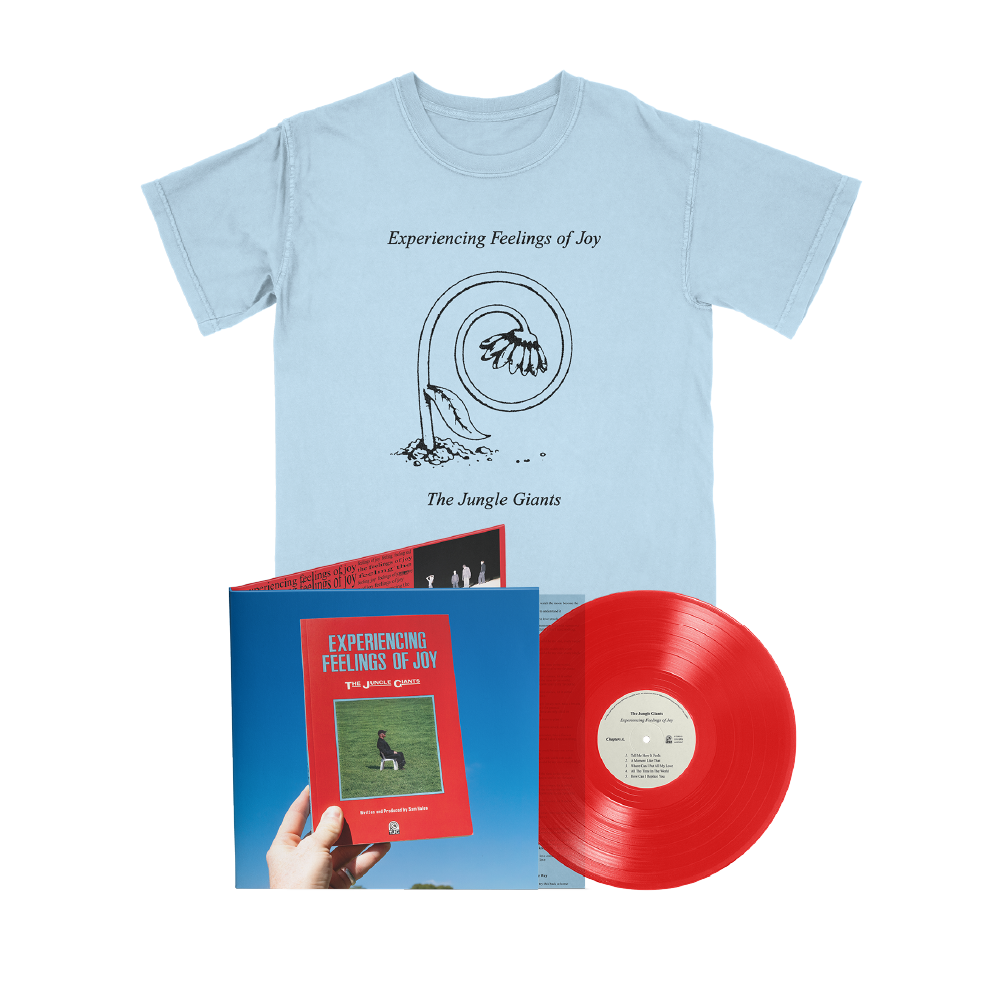 The Jungle Giants / Experiencing Feelings of Joy LP Transparent Red Vinyl & Blue T-Shirt