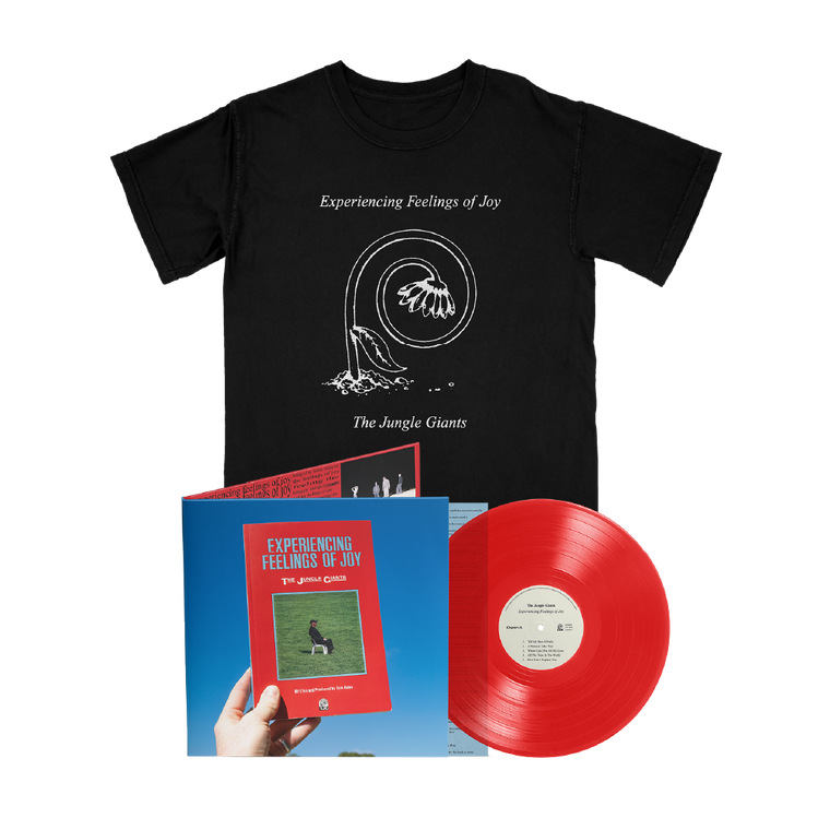The Jungle Giants / Experiencing Feelings of Joy LP Transparent Red Vinyl & Black T-Shirt