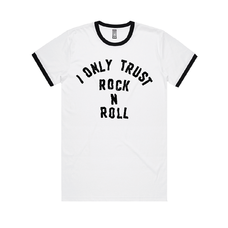 The Living End / I Only Trust Rock N Roll White Ringer Tee