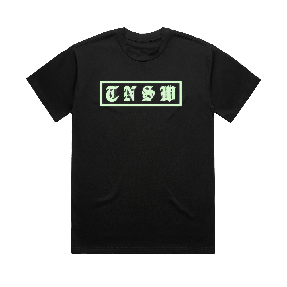 Box Logo Tee (Black) - Glow In The Dark