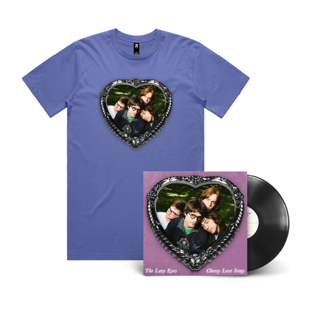 The Lazy Eyes / Cheesy Love Songs LP Black Vinyl & Purple T-Shirt ***PRE-ORDER***
