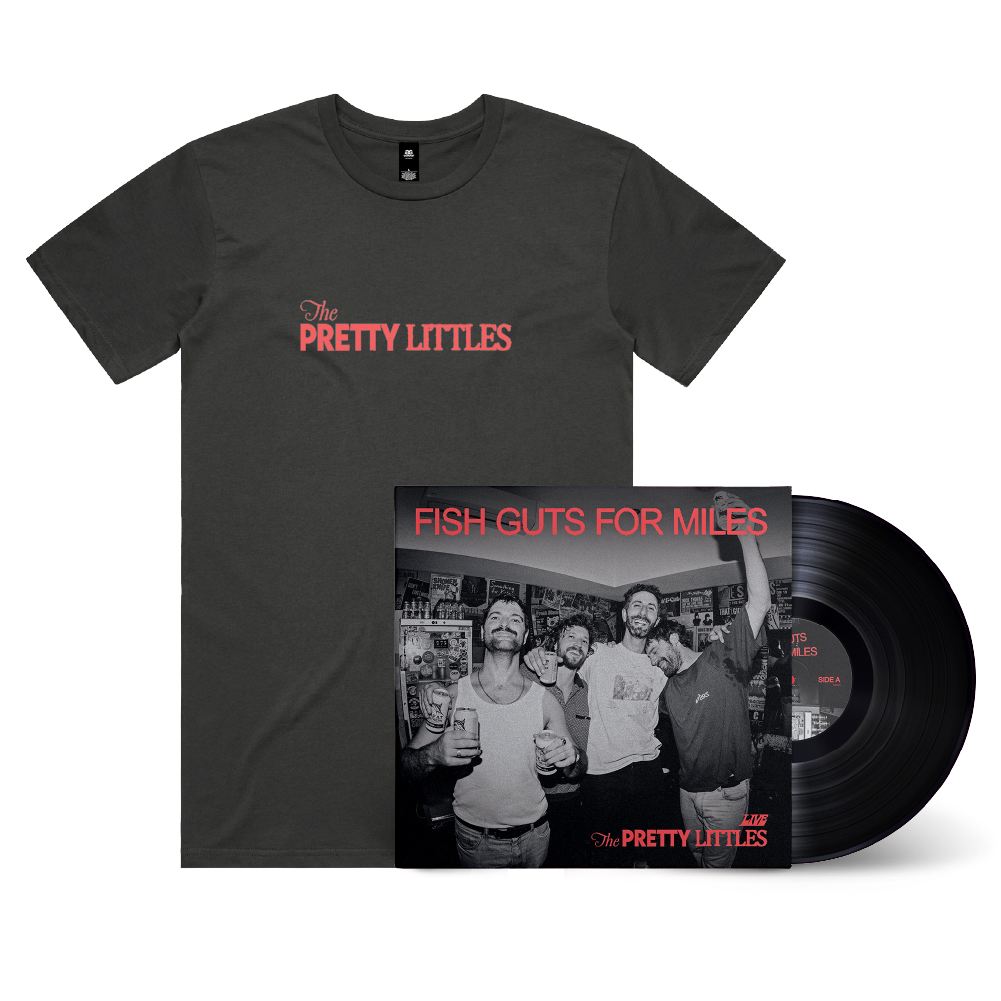 The Pretty Littles / Fish Guts For Miles 12" Black Vinyl & Coal T-Shirt