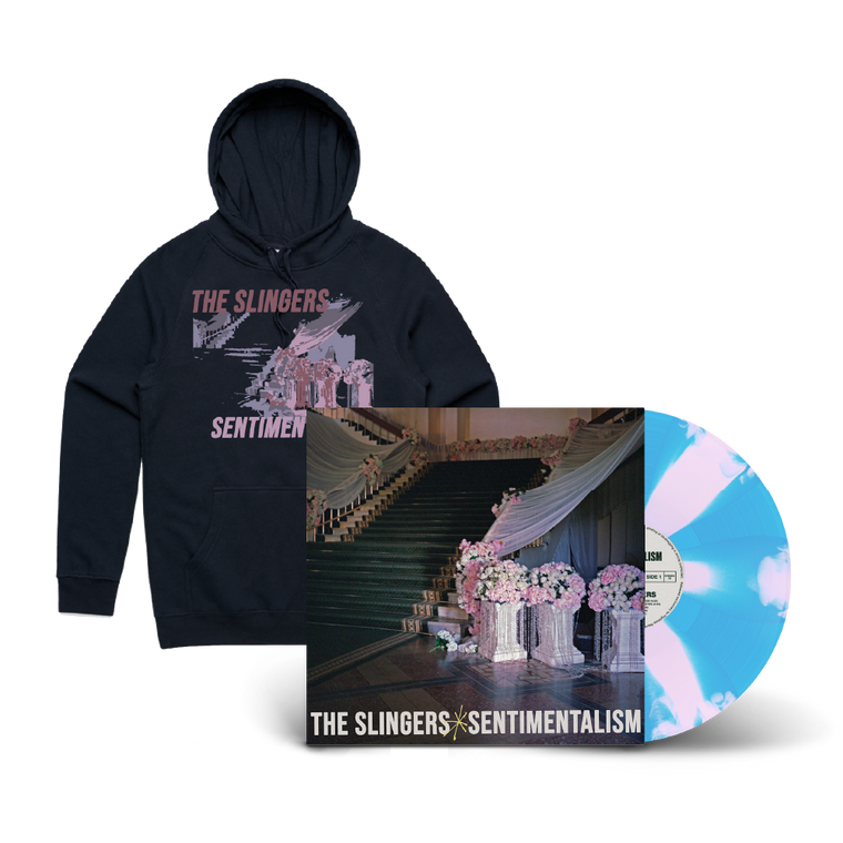 The Slingers / Sentimentalism LP Blue & Pink Cornetto Vinyl & Navy Hoodie