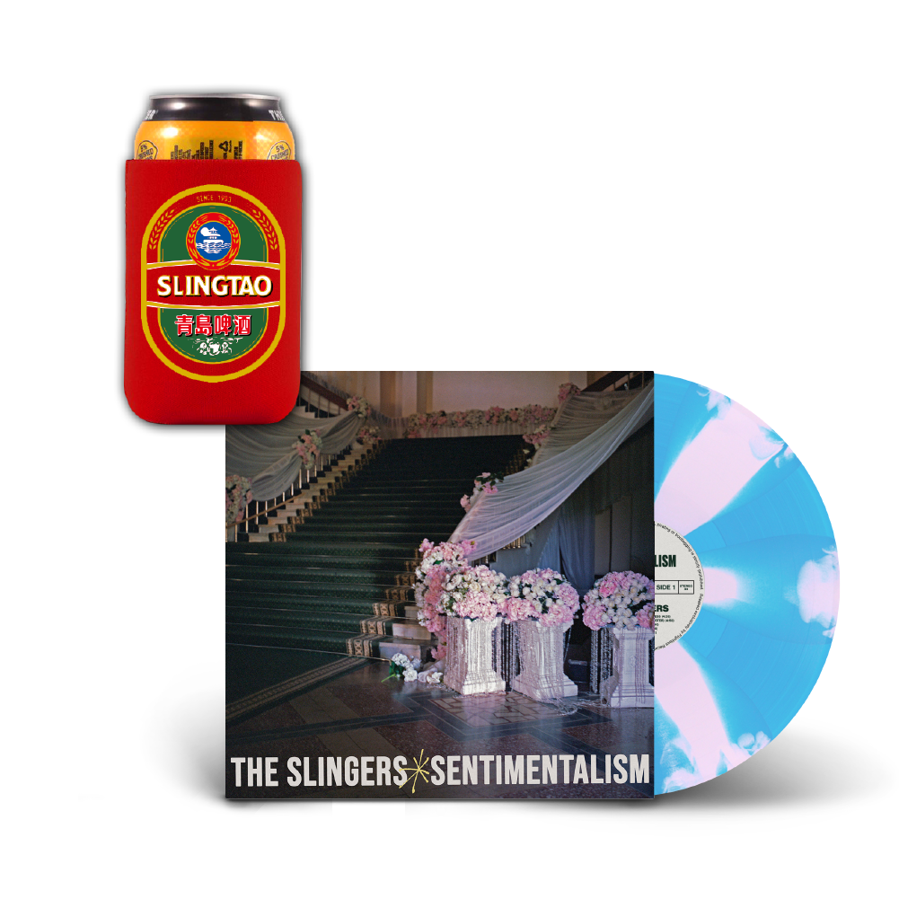 The Slingers / Sentimentalism LP Blue & Pink Cornetto Vinyl & Slingtao Stubbie Holder Bundle