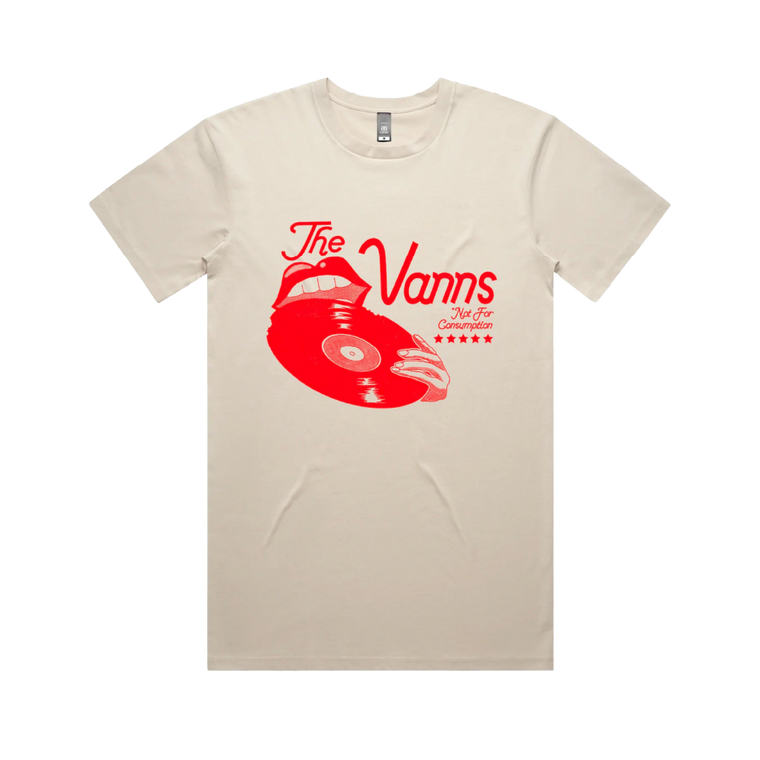 The VANNS / Not For Consumption Cream T-Shirt with Red Print