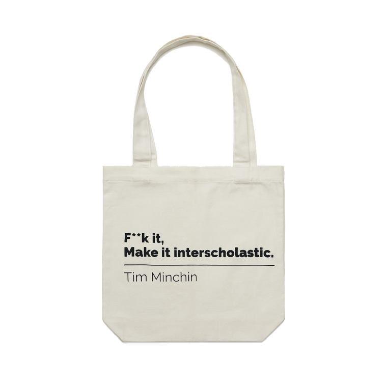 Tim Minchin / Interscholastic Cream Tote Bag