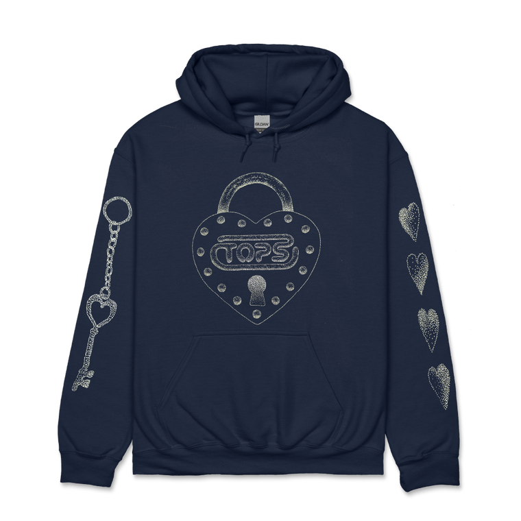 TOPS / Heart Lock Navy Hoodie