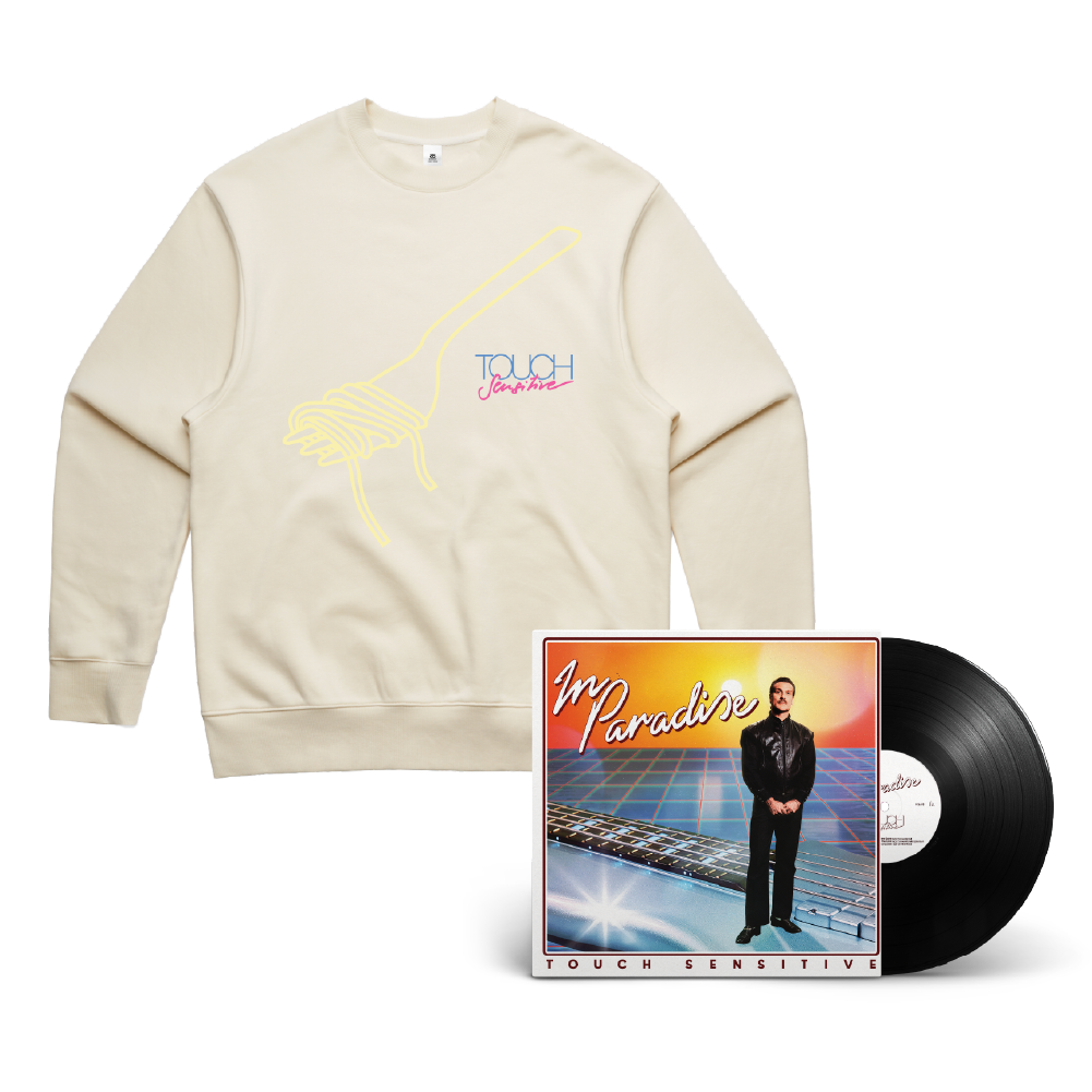 Touch Sensitive / In Paradise LP & Fork Logo Print Ecru Bundle