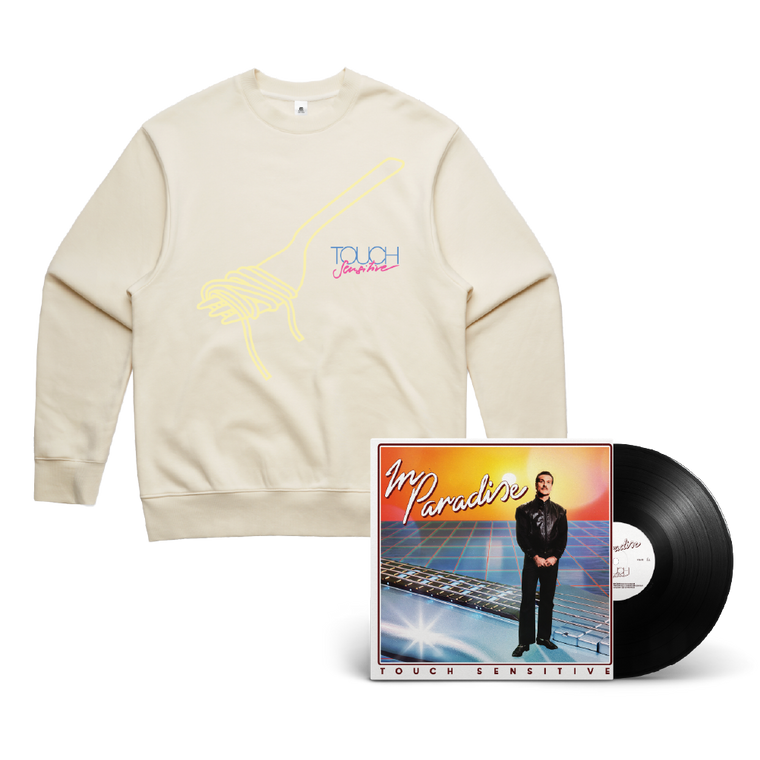 Touch Sensitive / In Paradise LP & Fork Logo Print Ecru Bundle