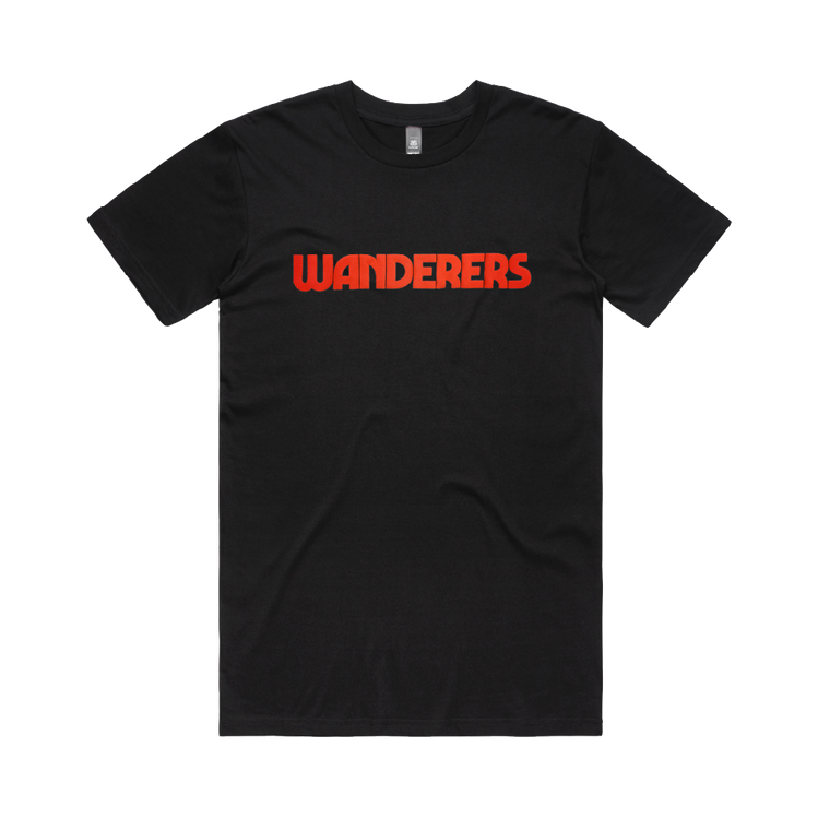 Wanderers / Red Puff Print Black T-Shirt