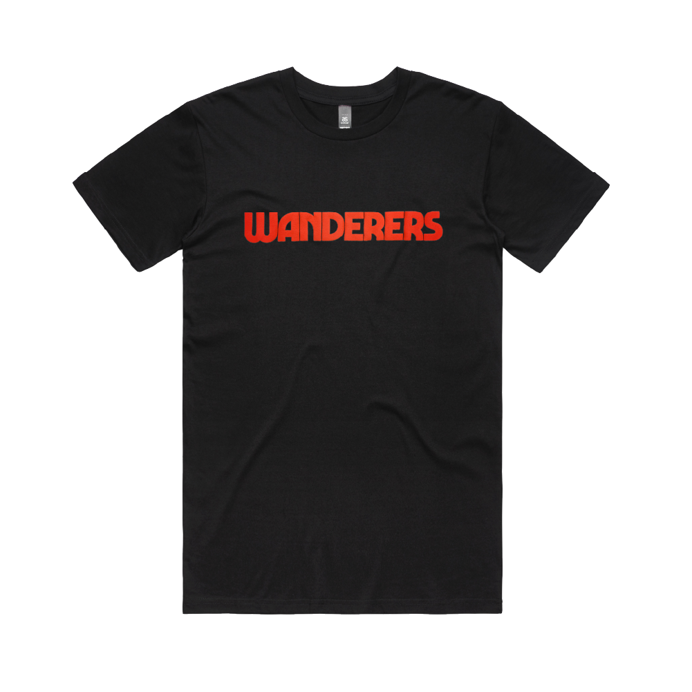 Wanderers / Red Puff Print Black T-Shirt