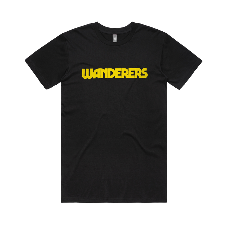 Wanderers / Yellow Puff Print Black T-Shirt