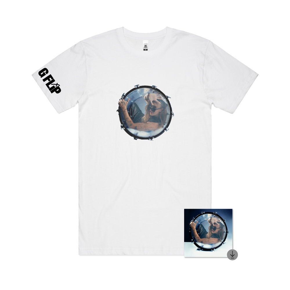 G Flip / DRUMMER White T-Shirt & Digital Download – sound-merch.com.au