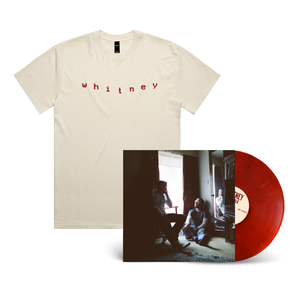 Whitney / Small Talk LP Crimson Moon Vinyl & Cream T-Shirt Bundle