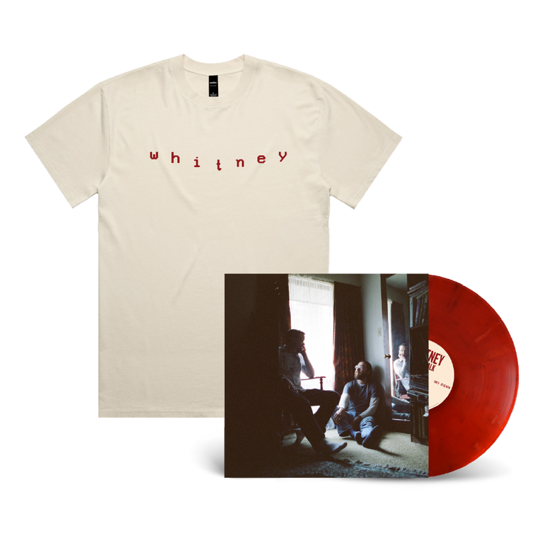 Whitney / Small Talk LP Crimson Moon Vinyl & Cream T-Shirt Bundle