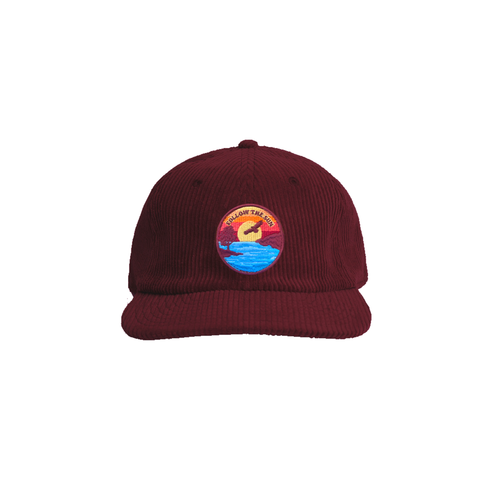 Xavier Rudd Hat Xavier Rudd / Follow The Sun Maroon Cord Cap – sound-merch.com.au