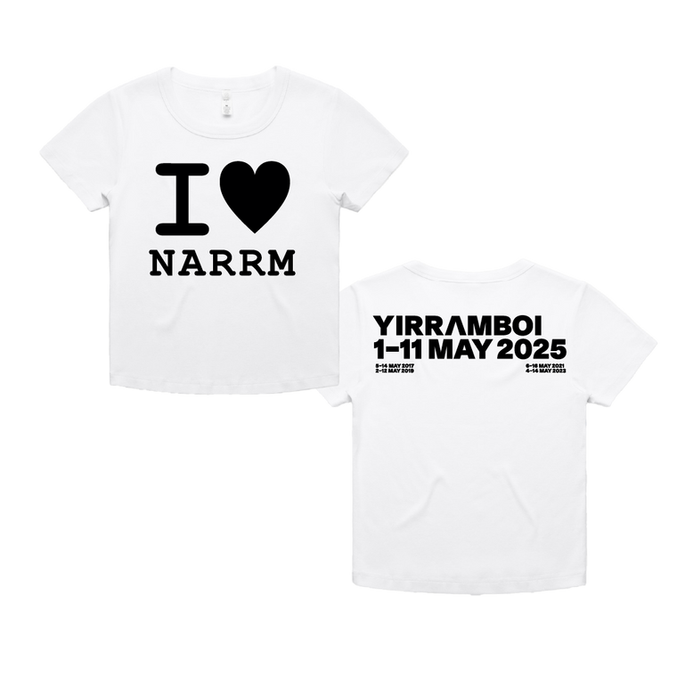 YIRRAMBOI / I Love Narrm White Crop T-Shirt