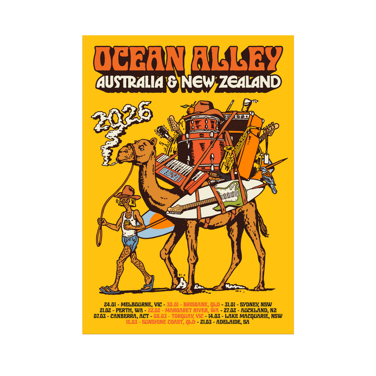 Ocean Alley / 2026 AUS NZ Tour: Limited Tour Poster (Signed) - Yellow