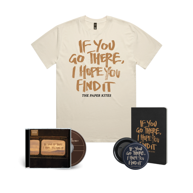 The Paper Kites / If You Go There, I Hope You Find It CD, Ecru T-Shirt, Journal & Badge