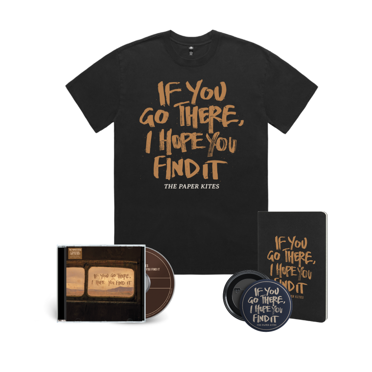 The Paper Kites / If You Go There, I Hope You Find It CD, Black T-Shirt, Journal & Badge