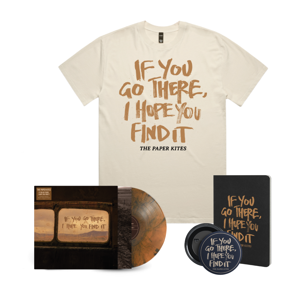 The Paper Kites / If You Go There, I Hope You Find It LP Rust Vinyl, Ecru T-Shirt, Journal & Badge ***PRE-ORDER***