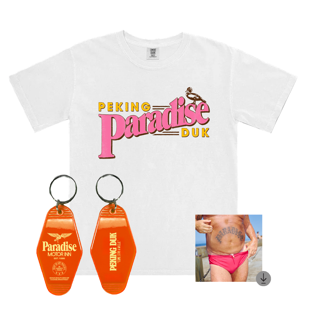 Peking Duk / Paradise White T-Shirt, Keyring & Digital Download