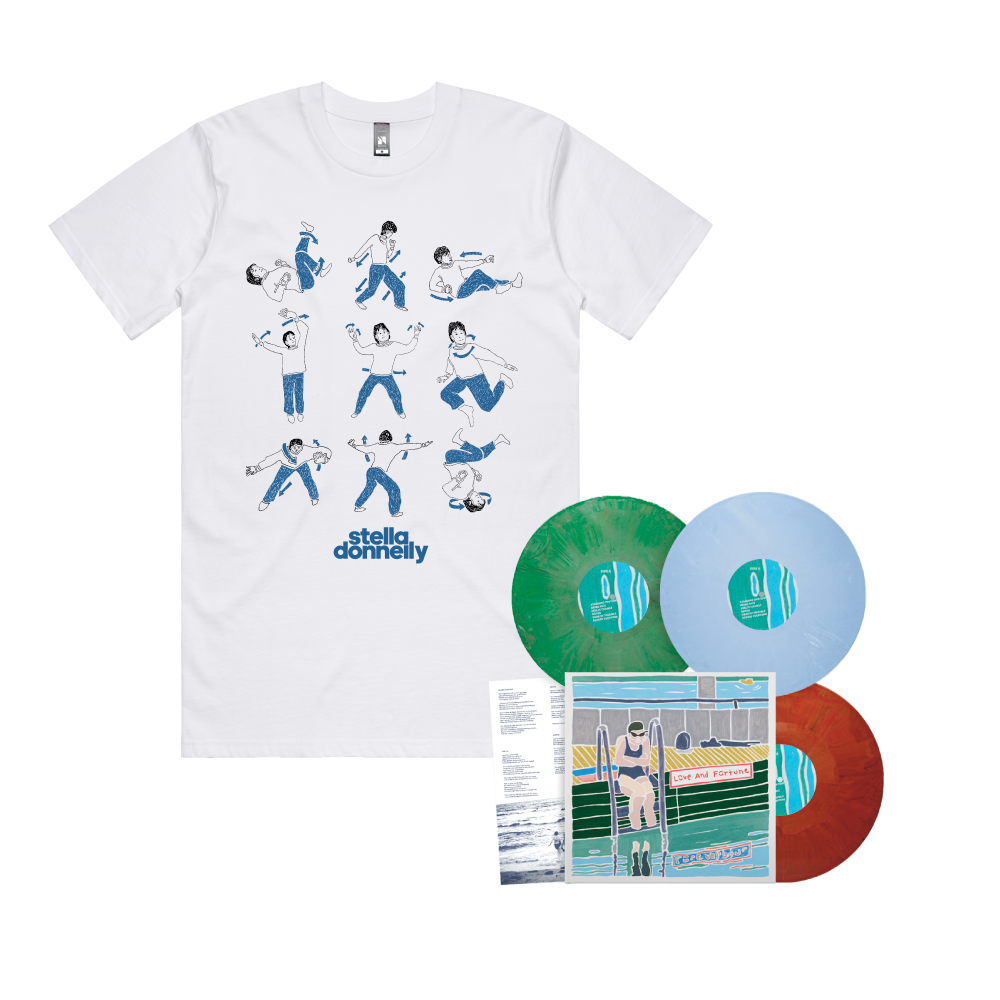Stella Donnelly / Love and Fortune LP Regrind Colour Lucky Dip Vinyl & White T-Shirt Bundle